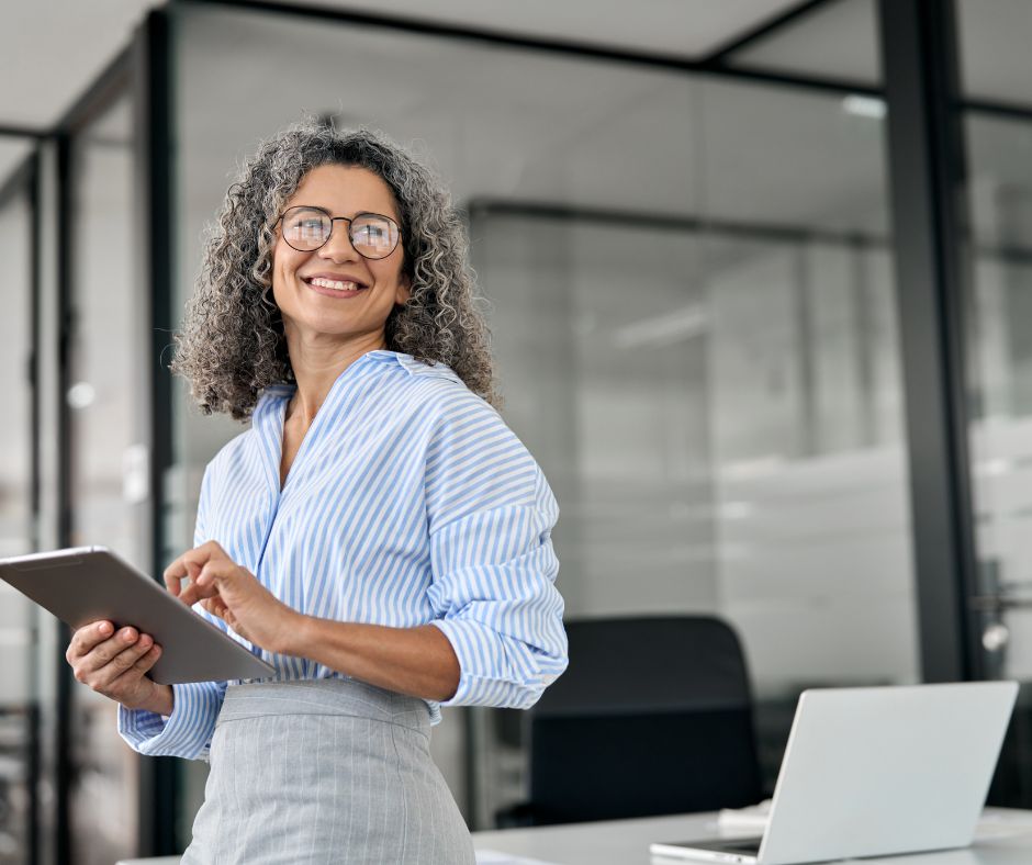 Business woman, smiling