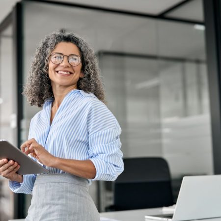 Business woman, smiling